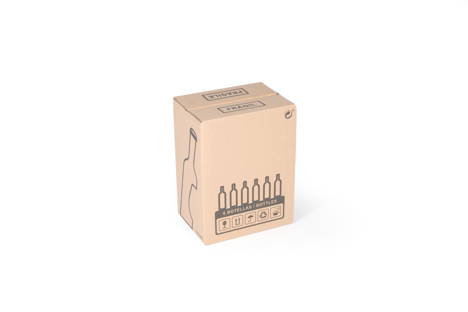 caja de carton para 6 botellas